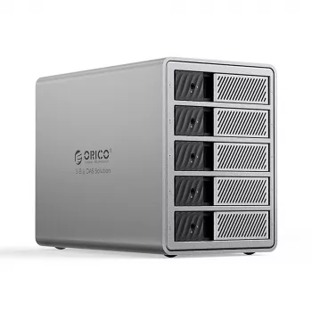 ORICO 9858T3 5 rekeszes Thunderbolt 3 DAS Solution ProThunder 2,5/3,5 inch SATA HDD/SSD-hez - szürke