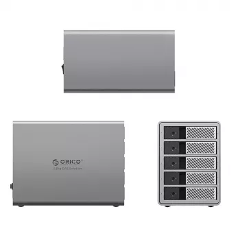 ORICO 9858T3 5 rekeszes Thunderbolt 3 DAS Solution ProThunder 2,5/3,5 inch SATA HDD/SSD-hez - szürke