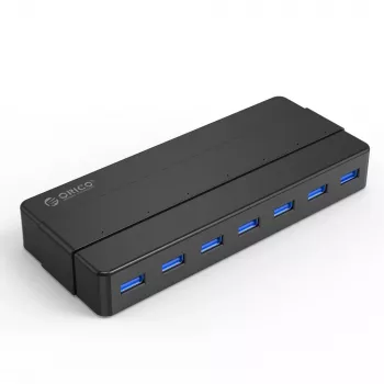 ORICO H7928-U3-V1 7 portos USB 3.0 hub 7x USB-A-val, fekete