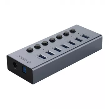 ORICO BT2U3-7AB 7 portos USB 3.0 hub egyedi kapcsolókkal - szürke