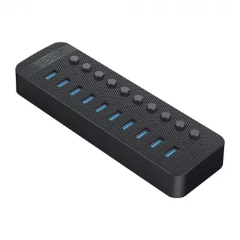 ORICO CT2U3-10AB 10 portos USB 3.0 hub egyedi kapcsolókkal - fekete