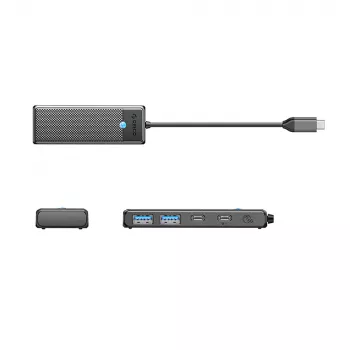 ORICO PAPW2AC-C3 USB-C hub, 2x USB-A 3.0 + 2x USB-C 3.0, fekete