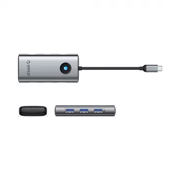 ORICO PW11-6P USB-C hub 6 az 1-ben dokkolóállomás 3x USB-A 3.0, 1x USB-C 2.0, 1x HDMI, szürke