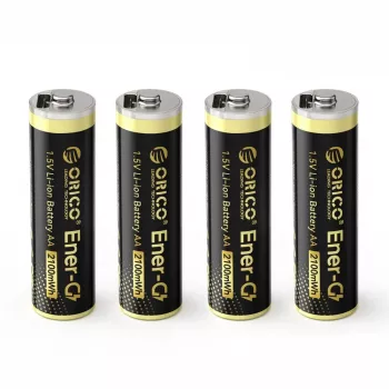 ORICO Ener-G EG5C 1,5 V 2100 mWh újratölthető AA LiPo akkumulátor USB-C töltőkábellel, 4 darabos csomag
