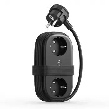 ORICO AP3 65W GaN 6 az 1-ben elosztó 2 AC aljzattal, 2 USB-A és 2 USB-C csatlakozóval, 1,5 m kábel, fekete