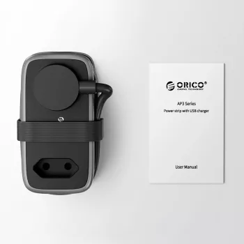 ORICO APP 15.5W 5 az 1-ben elosztó 2x AC, 2x USB-A, 1x USB-C - fekete