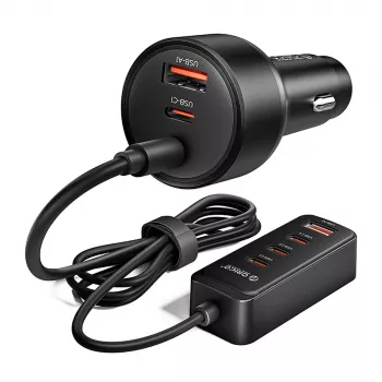 ORICO ChargeClip 108W autós töltő csipesszel, 2x USB-A + 4x USB-C, fekete