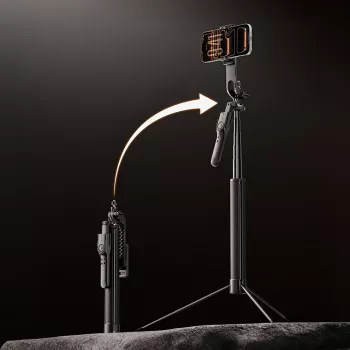 ORICO SPM170 szelfibot állvány Bluetooth távirányítóval, 1/4 inch univerzális csavarral, 6-szoros kihúzással 72 cm-ig, fekete
