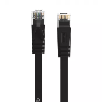 ORICO PUG-C7B CAT7 Ethernet kábel 10Gbps RJ45 lapos LAN internetkábel 15m - fekete