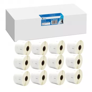 12x G&G címke 32mm x 57mm fekete fehéren, kompatibilis a Dymo 11354 / S0722540 termékkel