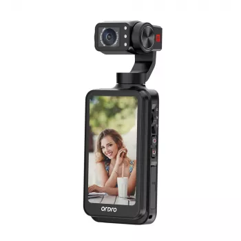 Ordro Pocket M5 5K akciókamera 3 tengelyes gimballal, 12MP, Wi-Fi, fekete