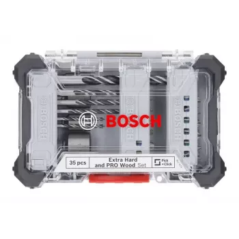 Bosch Extra Hard and PRO Wood fúró- és bitkészlet 35 részes (2607017730)