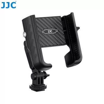 JJC PM-CS1 adaptertartó 1/4 inch menettel telefonhoz, okostelefonhoz, GoPro-hoz, szabványos ISO hot shoe-hoz, fekete