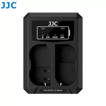 JJC Dual USB töltő 2x Nikon EN-EL15 EN-EL15a EN-EL15b EN-EL15c akkumulátorhoz