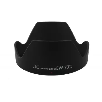 JJC ellenfényellenző Canon EW-73II helyett, tulipán formájú, fekete, ütésálló ABS műanyag
