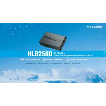 Nitecore HLB2500 2500 mAh Li-ion akkumulátorcsomag USB-C töltési funkcióval