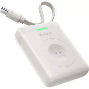 Baseus EnerFill FW11 5W power bank Apple Watch-hoz beépített kábellel - fehér