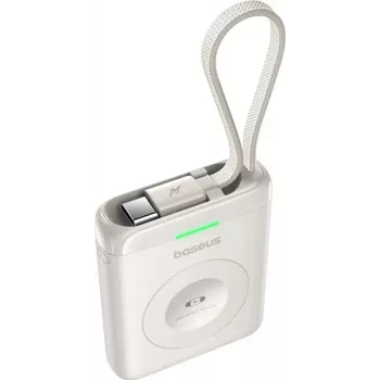 Baseus EnerFill FW11 5W power bank Apple Watch-hoz beépített kábellel - fehér