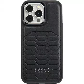Audi szintetikus bőr MagSafe iPhone 15 Pro 6.1 keménytok fekete