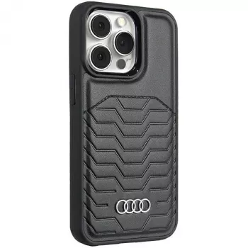 Audi szintetikus bőr MagSafe iPhone 15 Pro 6.1 keménytok fekete