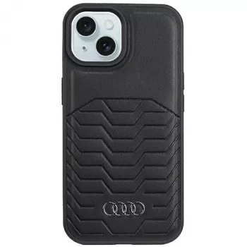 Audi szintetikus bőr MagSafe keménytok iPhone 15 Plus / 14 Plus 6,7 inch – fekete