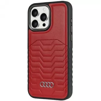 Audi szintetikus bőr MagSafe iPhone 14 Pro 6.1 piros keménytok AU-TPUPCMIP14P-GT/D3-RD