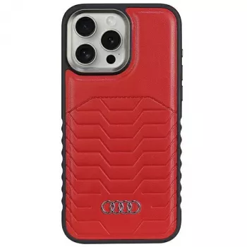 Audi szintetikus bőr MagSafe keménytok iPhone 14 Pro Max 6,7 – piros