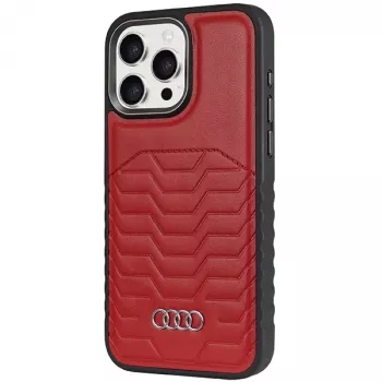 Audi szintetikus bőr MagSafe keménytok iPhone 14 Pro Max 6,7 – piros