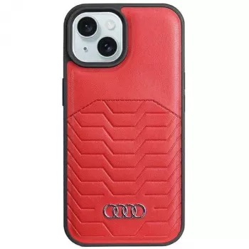 Audi szintetikus bőr MagSafe keménytok iPhone 15 Plus / 14 Plus 6.7 inch – piros