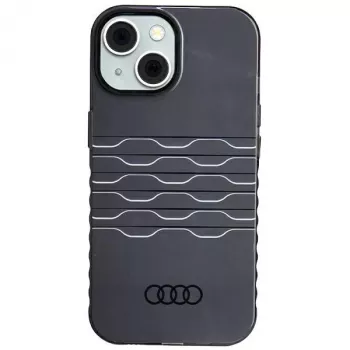 Audi IML MagSafe tok iPhone 15 / 14 / 13 6,1 inch fekete merev hátlap AU-IMLMIP15-A6/D3-BK