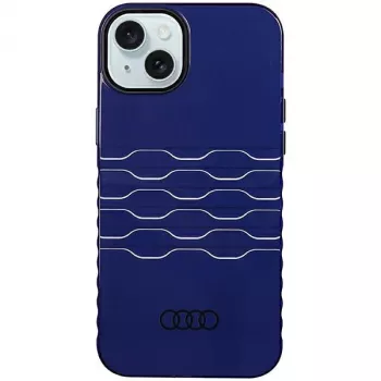 Audi IML MagSafe tok iPhone 15 Plus / 14 Plus 6,7 inch sötétkék merev hátlap