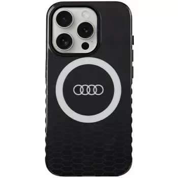 Audi IML Big Logo MagSafe tok iPhone 15 Pro 6,1 inch fekete merev hátlap