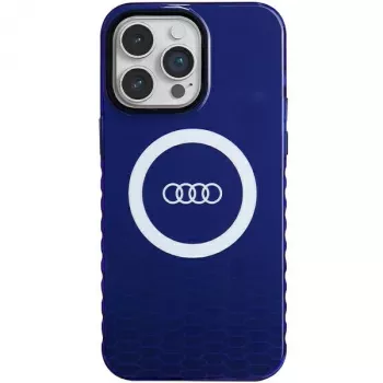 Audi IML Big Logo MagSafe tok iPhone 14 Pro Max 6,7 inch sötétkék merev hátlap