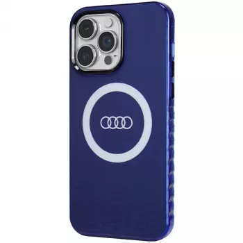 Audi IML Big Logo MagSafe tok iPhone 14 Pro Max 6,7 inch sötétkék merev hátlap