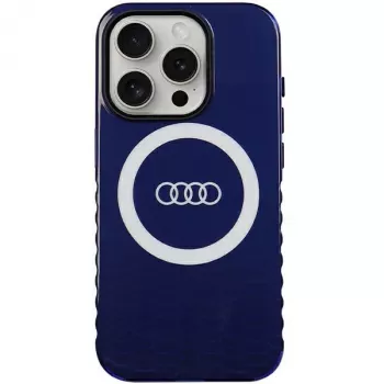 Audi IML Big Logo MagSafe tok iPhone 15 Pro 6,1 inch sötétkék merev hátlap