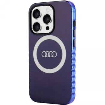 Audi IML Big Logo MagSafe tok iPhone 15 Pro 6,1 inch sötétkék merev hátlap