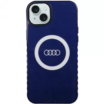 Audi IML Big Logo MagSafe tok iPhone 15 Plus / 14 Plus 6,7 inch sötétkék merev hátlap