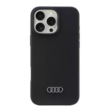 Audi szilikon tok iPhone 16 Pro Max 6,9 inch fekete merev hátlap AU-LSRIP16PM-Q3/D1-BK