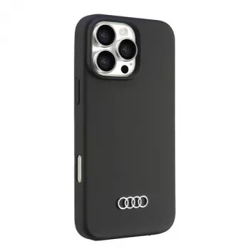 Audi szilikon tok iPhone 16 Pro Max 6,9 inch fekete merev hátlap AU-LSRIP16PM-Q3/D1-BK