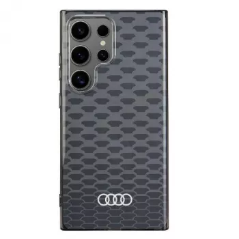 Audi IML Stitching Pattern MagSafe tok Samsung Galaxy S24 Ultra S928 fekete merev hátlap AU-IMLMS24U-Q5/D3-BK