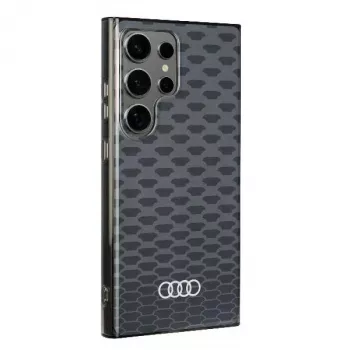 Audi IML Stitching Pattern MagSafe tok Samsung Galaxy S24 Ultra S928 fekete merev hátlap AU-IMLMS24U-Q5/D3-BK
