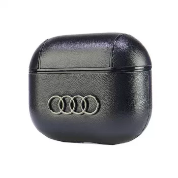 Audi bőr Big Logo AirPods 3 tok fekete AU-AP3-GT/D3-BK