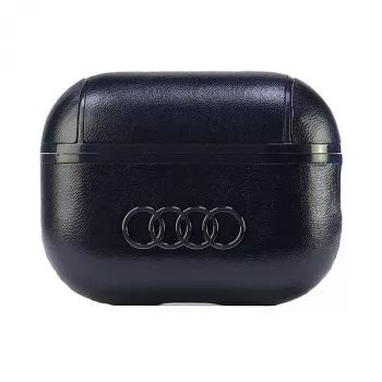 Audi bőr Big Logo AirPods Pro 2 tok fekete AU-APP2-GT/D3-BK