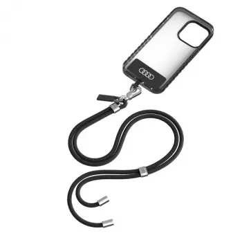 Audi univerzális telefontartó nyakpánt 120cm 6mm crossbody fekete AU-CBL6-R8/D1-BK