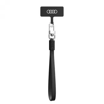 Audi univerzális telefontartó nyakpánt 28cm 10mm bőr fekete AU-HSLSL-GT/D1-BK