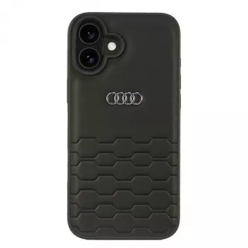 Audi műbőr merev tok iPhone 16 Plus 6,7 inch készülékhez - fekete