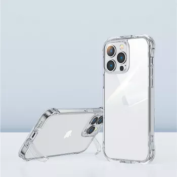 Joyroom Defender Series strapabíró tok Apple iPhone 14 Plus készülékhez, átlátszó, kitámasztóval és nyakpántkampóval (JR-14H3)