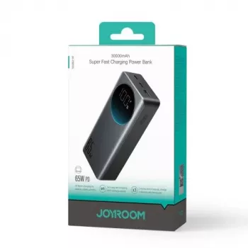 Joyroom JR-PBF05 Pro power bank 30000mAh 65W digitális kijelzővel 2x USB-C 1x USB-A – fekete