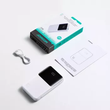 Joyroom JR-QP191 Star Series Mini 10000 mAh 22,5W power bank digitális kijelzővel fehér