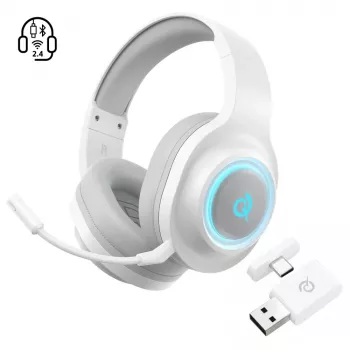 QCY Heroad V200 Tri-Mode gamer headset virtuális 7.1 surround hanggal, 240h akkumulátorral, levehető mikrofonnal – fehér
